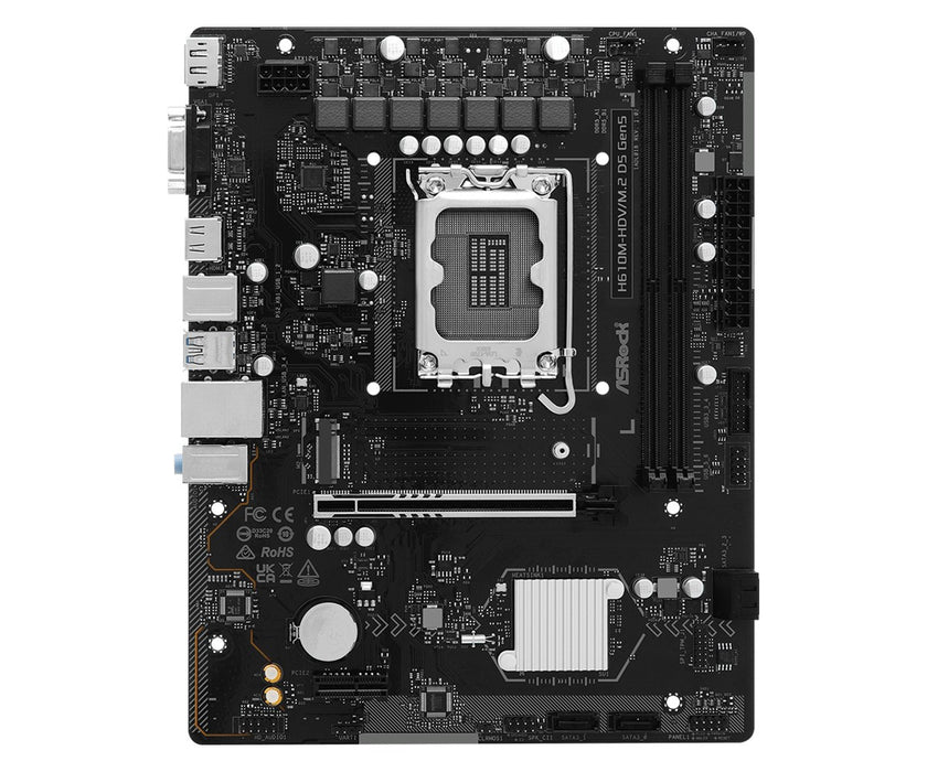 Asrock H610M-HDV/M.2 D5 Gen5 Intel H610 LGA 1700 micro ATX
