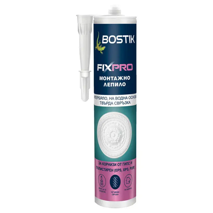 ASSEMBLY ADHESIVE FOR PLASTER AND POLYSTYRENE MOLDINGS 300 ML BOSTIK FIXPRO - Лепила<<<Лепила и ленти<<<Бои и