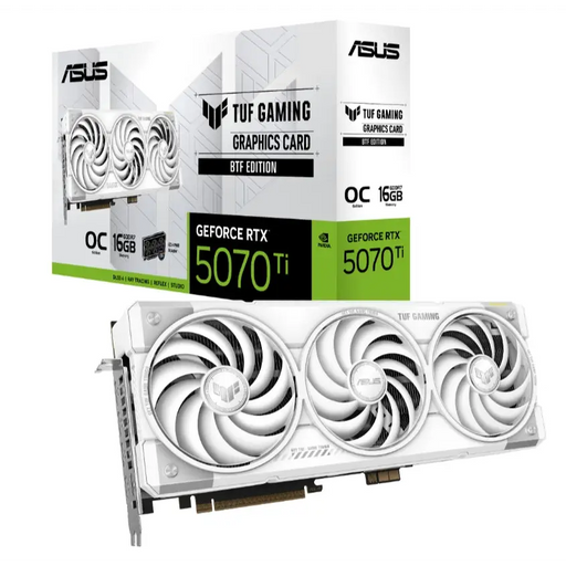 Asus TUF Gaming GeForce RTX 5070 Ti 16GB GDDR7 OC White BTF - Видео карти<<<ASUS компоненти за