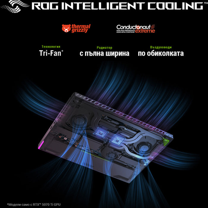 Gaming laptop ASUS ROG Strix G16 G615JMR-RV103W 16.0 ", INTEL CORE I7-14650HX, RAM 32 GB, SSD 1000 GB, NVIDIA GEFORCE RTX5060, 8 GB GDDR7, WINDOWS 11, ECLIPSE GRAY