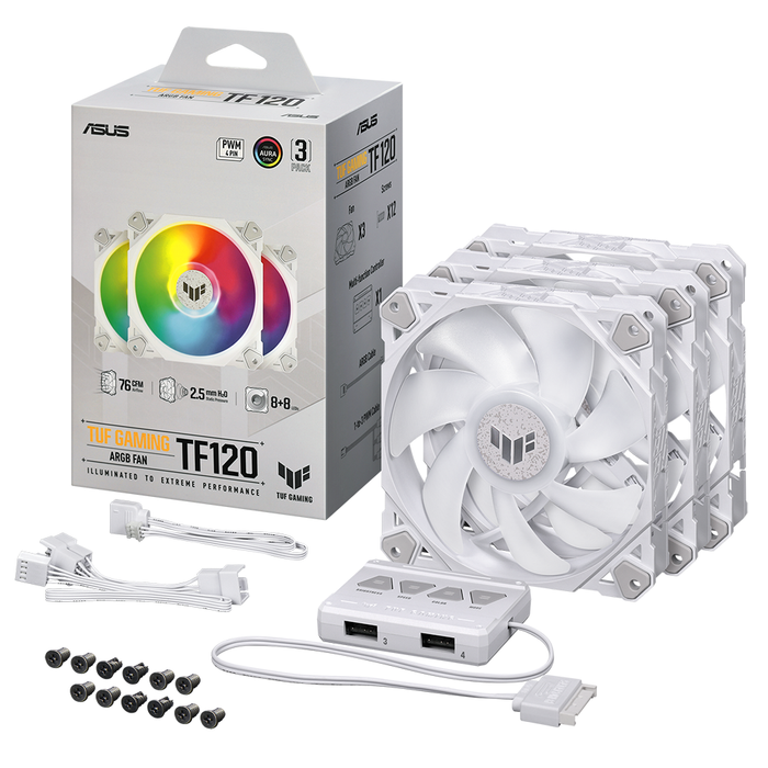 ASUS TUF GAMING TF120 ARGB WHITE EDITION 3IN1 Air cooler 12 cm 3 pc(s)