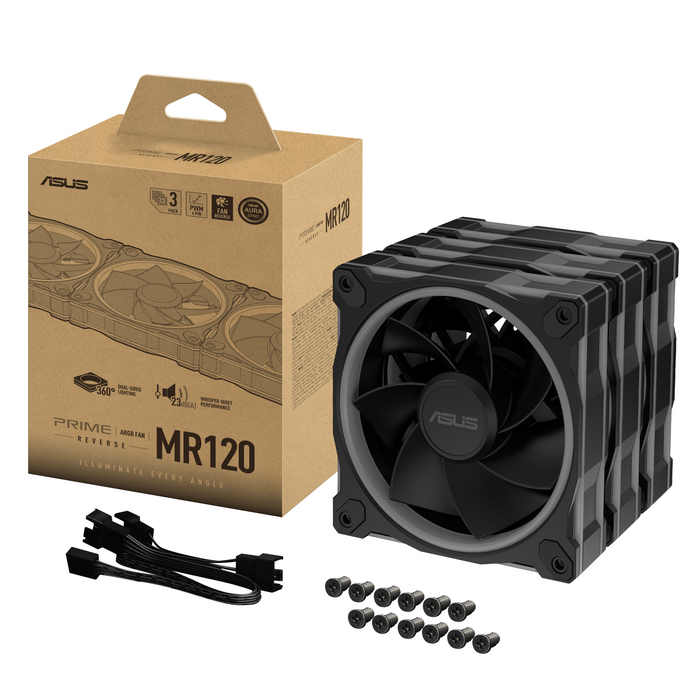 Fan set 3 in 1 ASUS PRIME MR120 ARGB Reverse Black Edition