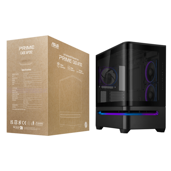 Box ASUS Prime AP202 ARGB mATX + 3 ARGB Fans - Black