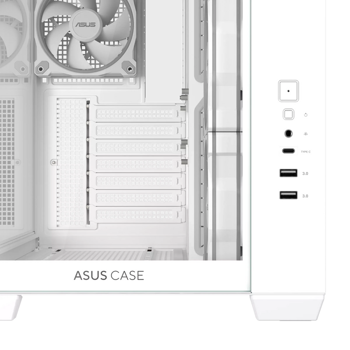 Box ASUS A32 PLUS Tempered Glass + 4 ARGB Fans - White