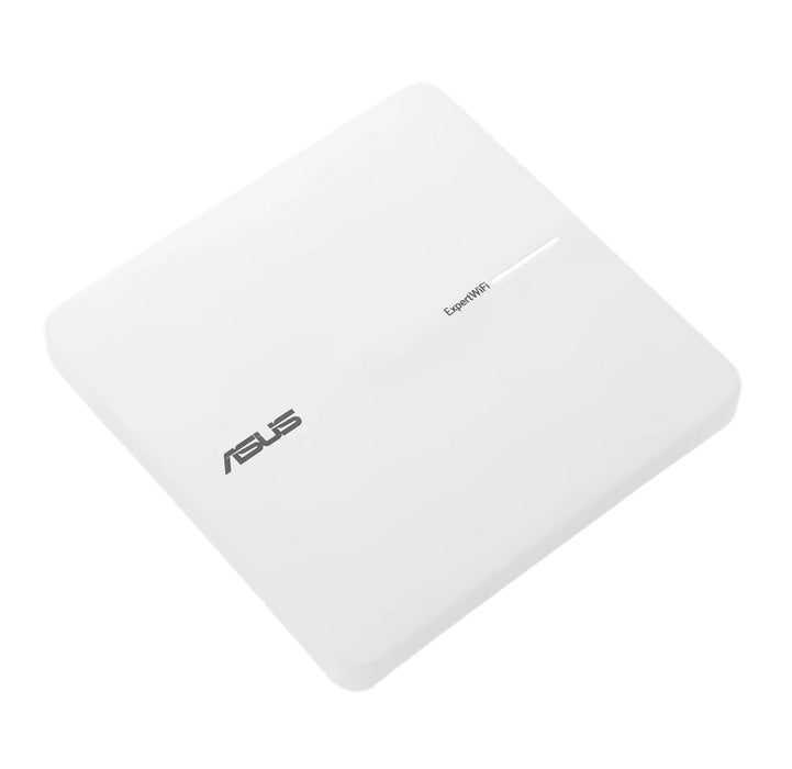 Asus Business PoE Access Point ExpertWiFi EBA63, AX3000, Dual-Band, Quad-Core 1.7GHz CPU, 256MB/512MB Flash/RAM, Gigabit, OFDMA, Beamforming, WPA, WPS, SSH, 5 SSIDs, SDN, PoE & PoE+, wall mounting/ceiling,White
