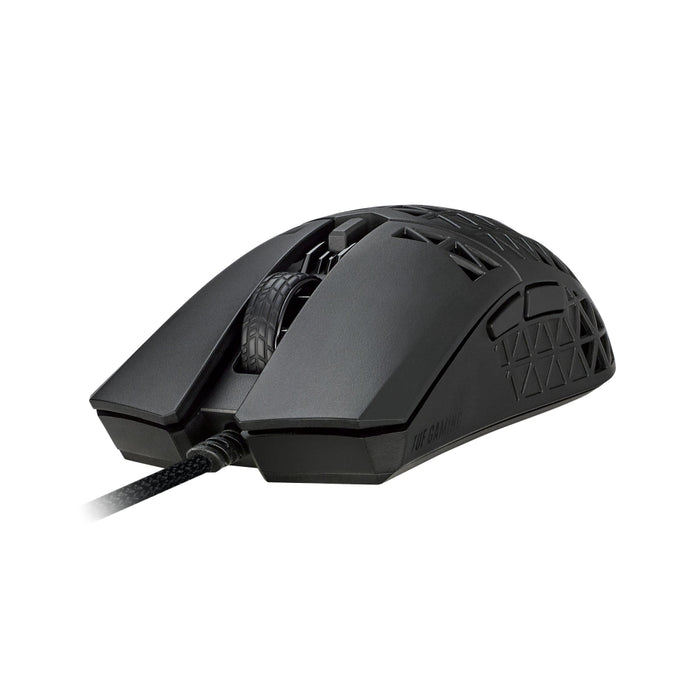 Asus TUF Gaming M4 Air Wired Gaming Mouse, 16,000 DPI Sensor, 6 Programmable Buttons, Ultralight Air Shell, IPX6 water resistance, ASUS Antibacterial Guard, TUF Gaming Paracord, pure PTFE feet, Black