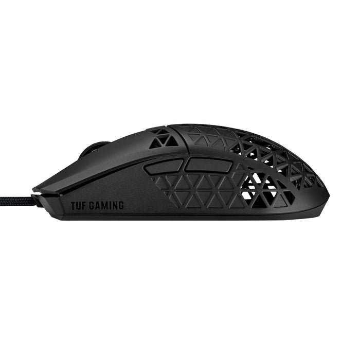 Asus TUF Gaming M4 Air Wired Gaming Mouse, 16,000 DPI Sensor, 6 Programmable Buttons, Ultralight Air Shell, IPX6 water resistance, ASUS Antibacterial Guard, TUF Gaming Paracord, pure PTFE feet, Black