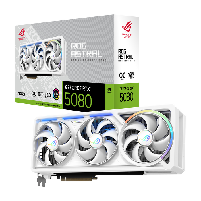 Video card ASUS ROG ASTRAL GeForce RTX 5080 White Edition OC 16GB GDDR7