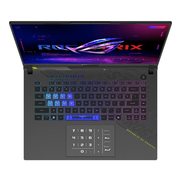 ASUS ROG Strix G16 G614PR-R9161W AMD Ryzen™ 9 8940HX Laptop 40.6 cm (16") WUXGA 16 GB DDR5-SDRAM 1 TB SSD NVIDIA GeForce RTX 5070 Ti Wi-Fi 6E (802.11ax) Windows 11 Home Black, Grey