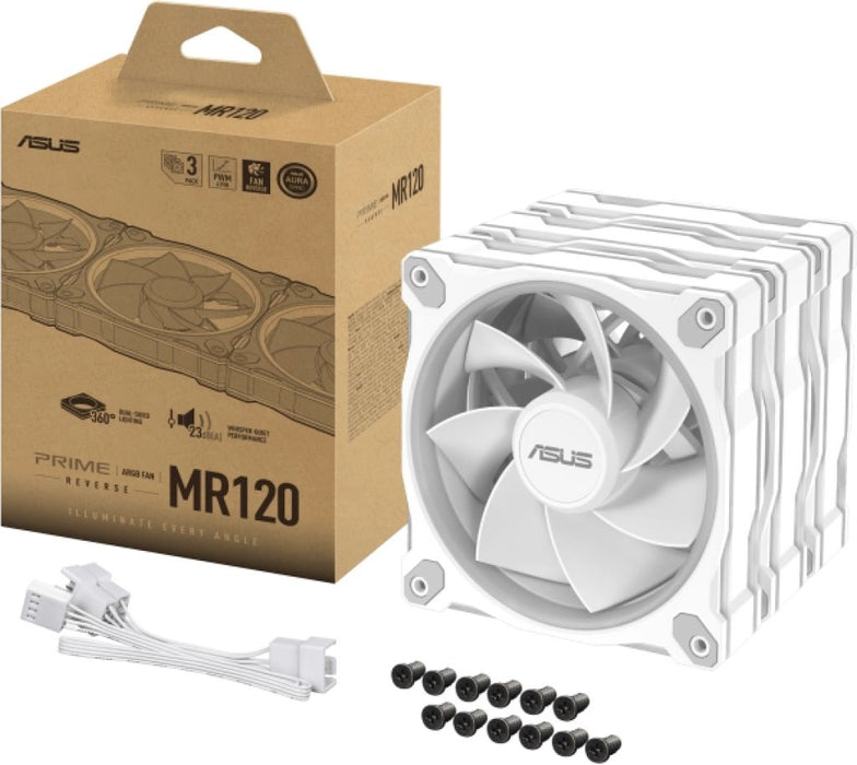 Fan Set 3 in 1 ASUS PRIME MR120 ARGB Reverse White Edition