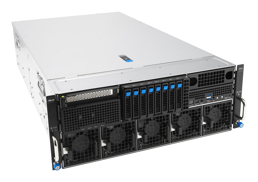Platforma Asus Rack (4U) ESC8000A-E13X AMD EPYC 9005 (8xNVMe, 2xM.2, 2x10Gbe, 8xQSFP, IPMI, R3200W)