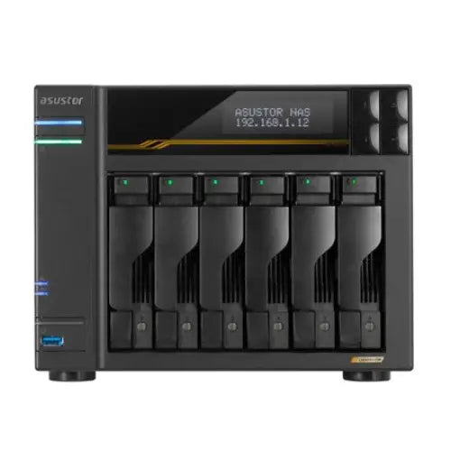 Asustor LOCKERSTOR 6 Gen3 (AS6806T) NAS Desktop AMD Ryzen V3C14 16 GB DDR5 ADM Black - NAS files hardware