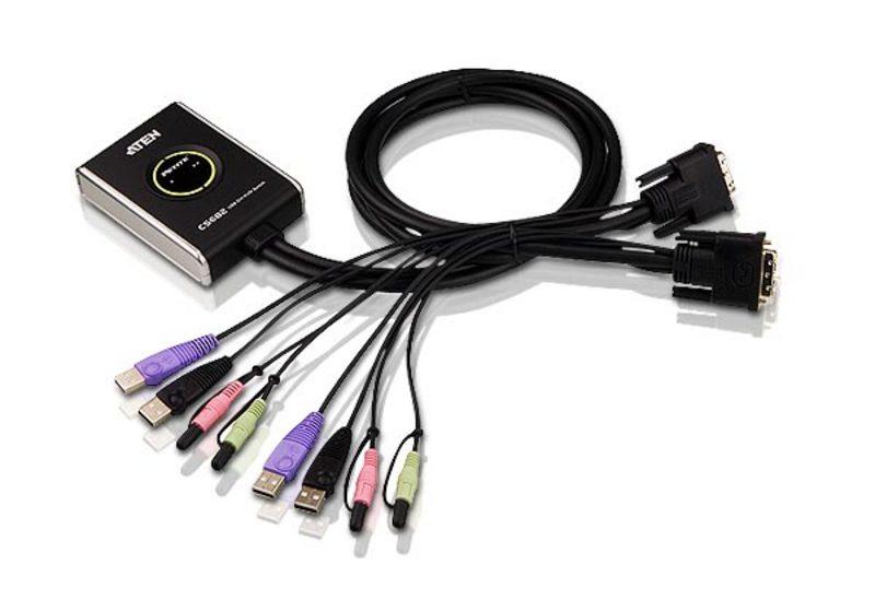 KVM switch ATEN CS682 - 4x USB A, 2x DVI, 4x 3.5mm jack