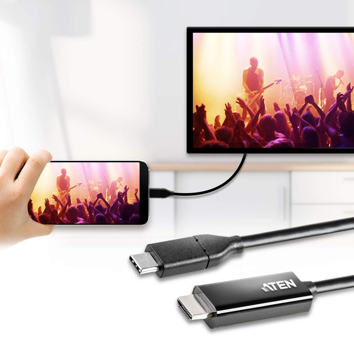 Converter ATEN UC3238, USB-C male - HDMI female, 4K, 2.7m, Black