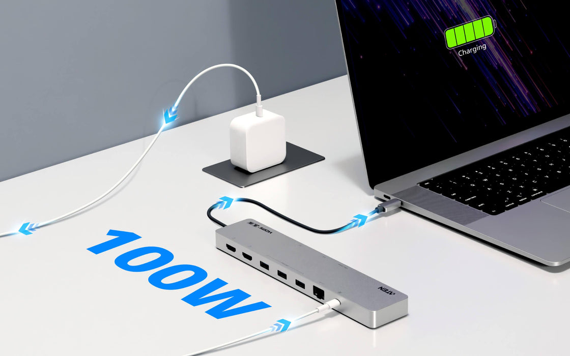 ATEN Docking 11-in-1 USB-C Multiport Dock + Power Pass-Through, 2 x HDMI, LAN, 3.5mm, USB-C, SD Card, microSD, 3 x USB 3.2