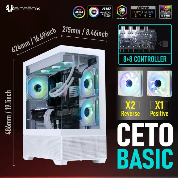 ATX Semi-tower Box BitFenix CETO Basic White - Компютър Мрежи и компоненти<<<Компютри| Електроника<<<BigBuy&&&Системни