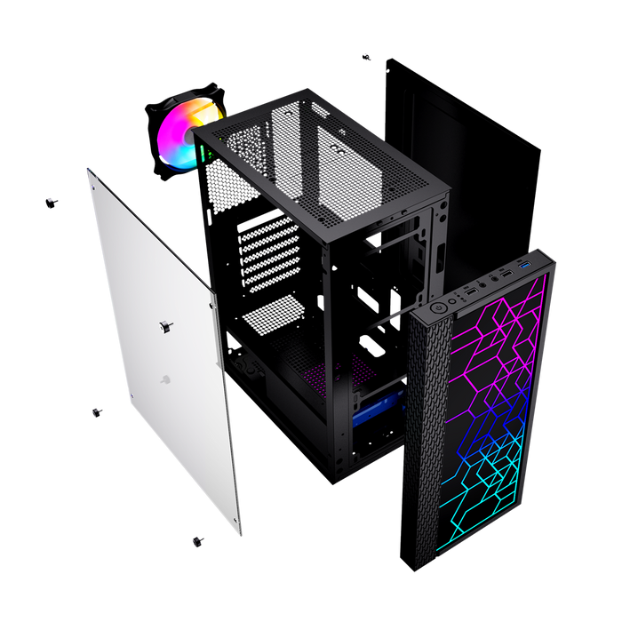ATX Semi-tower Box GEMBIRD Fornax 2500 ARGB Black Multicolour - Computer casesOBU-OBU<<<CasesOBU<<<ActionPL&&&Компютър