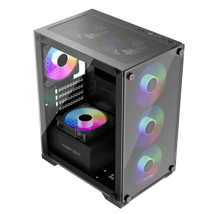 ATX Semi-tower Box KEEP OUT XC-201 GLASS Black - Компютър Мрежи и компоненти<<<Компютри|