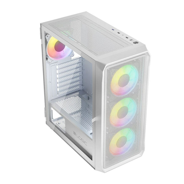ATX Semi-tower Box Logic PORTOS ARGB White Black - Системни Единици<<<Компютър Мрежи и компоненти<<<Компютри|
