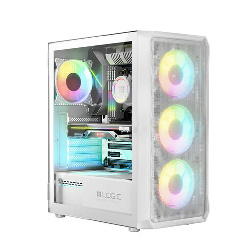 ATX Semi-tower Box Logic PORTOS ARGB White Black - Системни Единици<<<Компютър Мрежи и компоненти<<<Компютри|