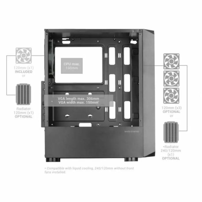 ATX Semi-tower Box Mars Gaming MC-2000 Black - Системни Единици<<<Компютър Мрежи и компоненти<<<Компютри|