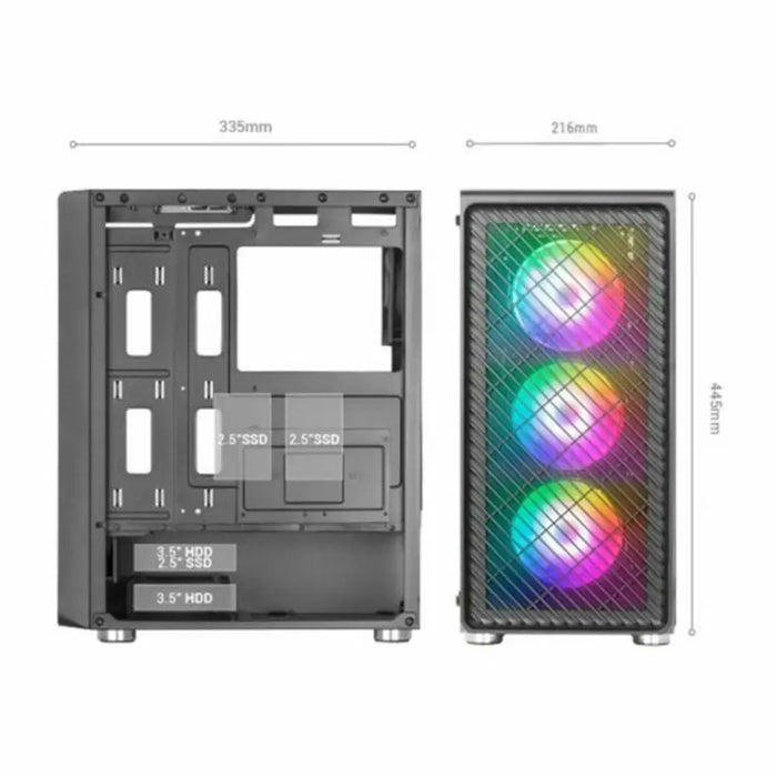 ATX Semi-tower Box Mars Gaming MCFW White - Компютър Мрежи и компоненти<<<Компютри| Електроника<<<BigBuy&&&Системни