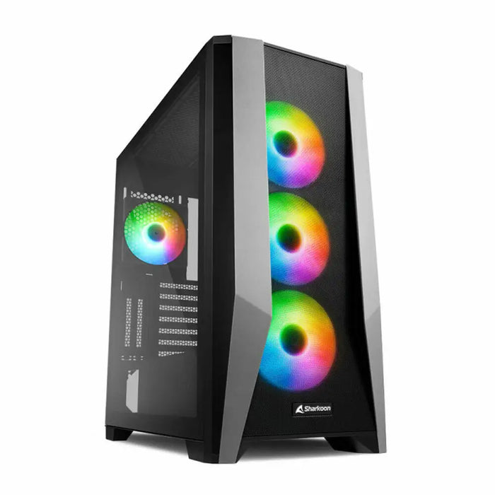 ATX Semi-tower Box Sharkoon Black ATX LED RGB - Компютър Мрежи и компоненти<<<Компютри| Електроника<<<BigBuy&&&Системни