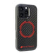 Audi Carbon Fiber Sport Red Circle MagSafe Case for iPhone 16 Pro 6.3’’ - Black - Cell phone cases