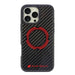 Audi Carbon Fiber Sport Red Circle MagSafe Case for iPhone 16 Pro Max 6.9’’ - Black - Cell phone cases
