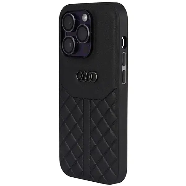 Audi Genuine Leather iPhone 14 Pro 6.1’’ black/black hardcase AU-TPUPPCIP14P-Q8/D1-BK - Cell phone cases