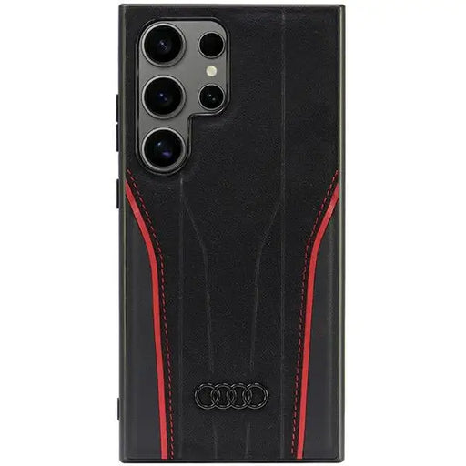 Audi Genuine Leather MagSafe S24 Ultra S928 black-red hardcase AU-TPUPCS24U-R8/D3-RD - Cell phone cases
