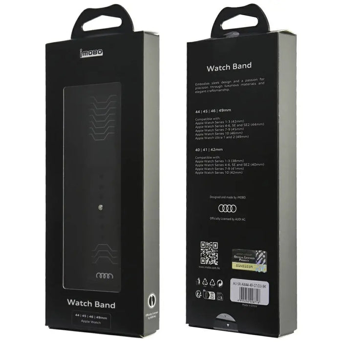 Audi Geometric Pattern Silicone Watch Strap for Apple Watch 44 / 45 / 46 / 49 mm - black - Other cell phone