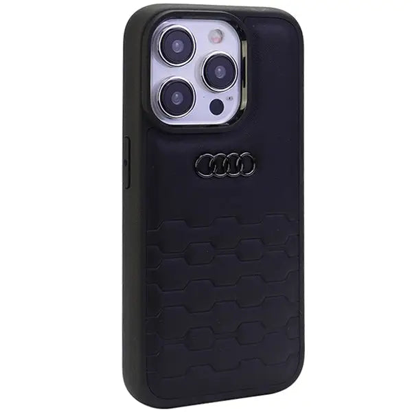 Audi GT Synthetic Leather case for iPhone 15 Pro - black - Cell phone cases and covers<<<HurtelXML