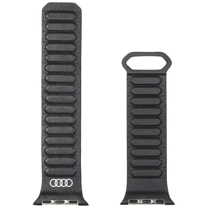 Audi Logo Genuine Leather Magnetic Ring Strap for Apple Watch 40 / 41 / 42 mm - Black - Other cell phone