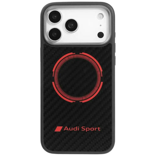 Audi RSQ Carbon Fiber Sport Red Circle MagSafe Case for iPhone 17 Pro Max - Black - Cell phone cases