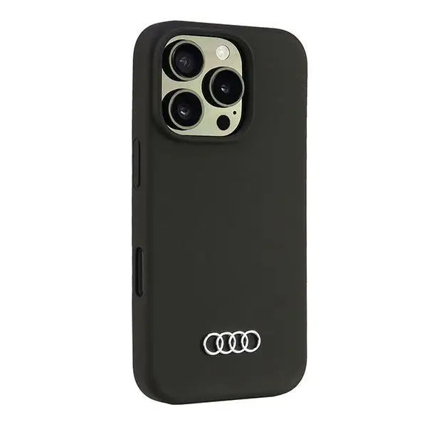 Audi Silicone Case iPhone 16 Pro 6.3’’ black/black hardcase AU-LSRIP16P-Q3/D1-BK - Cell phone cases