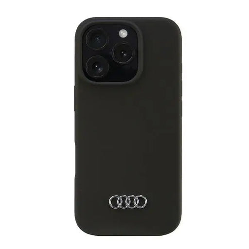Audi Silicone Case iPhone 16 Pro 6.3’’ black/black hardcase AU-LSRIP16P-Q3/D1-BK - Cell phone cases