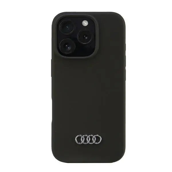 Audi Silicone Case iPhone 16 Pro 6.3’’ black/black hardcase AU-LSRIP16P-Q3/D1-BK - Cell phone cases