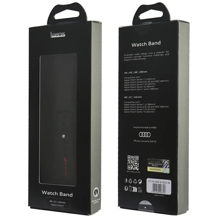 Audi Sport Red Logo Silicone Watch Strap for Apple Watch 40 / 41 / 42 mm - black - Other cell phone