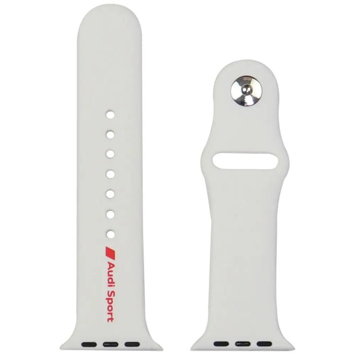 Audi Sport Red Logo Silicone Watch Strap for Apple Watch 44 / 45 / 46 / 49 mm - white - Other cell phone