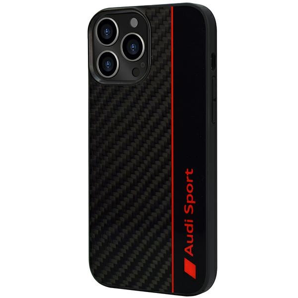 Audi Carbon Fiber Stripe iPhone 13 Pro / 13 6.1" black/black hardcase AUS-TPUPCIP13P-R8/D1-BK