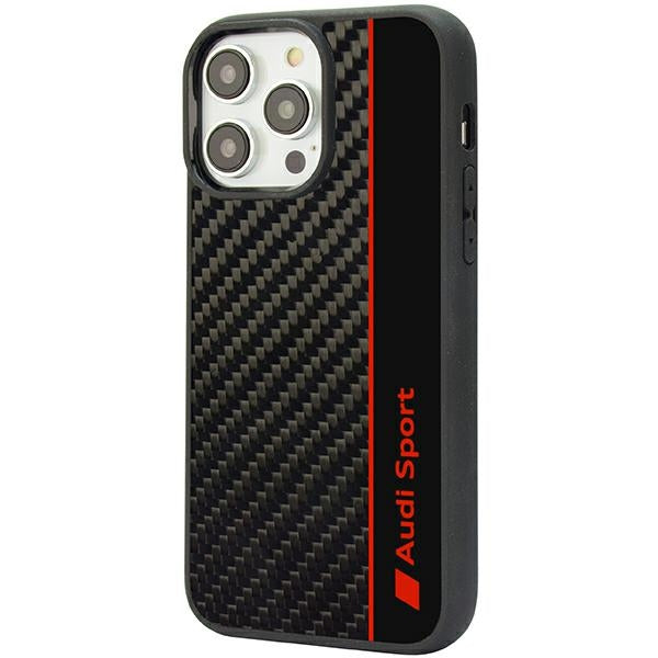 Audi Carbon Fiber Stripe iPhone 14 Pro Max 6.7" black/black hardcase AUS-TPUPCIP14PM-R8/D1-BK