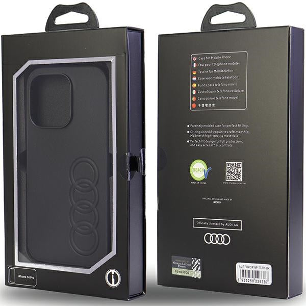 Audi Synthetic Leather iPhone 14 Pro 6.1" black/black hardcase AU-TPUPPCIP14P-TT/D1-BK