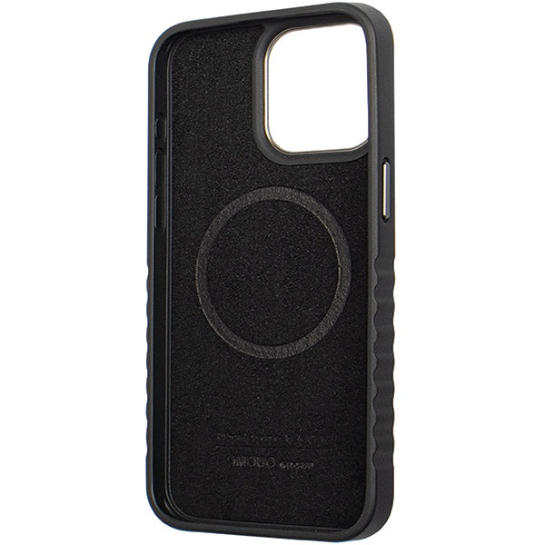 Audi Genuine Leather case with MagSafe for iPhone 15 Pro - black and red