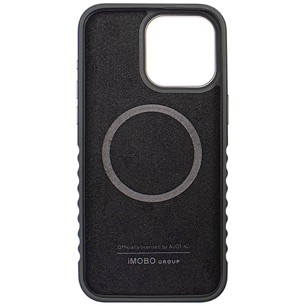 Audi Genuine Leather case with MagSafe for iPhone 15 Pro - black and red