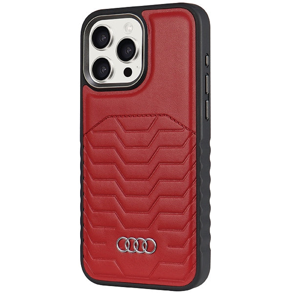 Audi Synthetic Leather case with MagSafe for iPhone 14 Pro Max - red