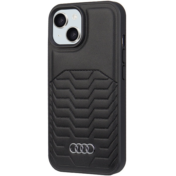 Audi Synthetic Leather Case with MagSafe for iPhone 15/14/13 - Black