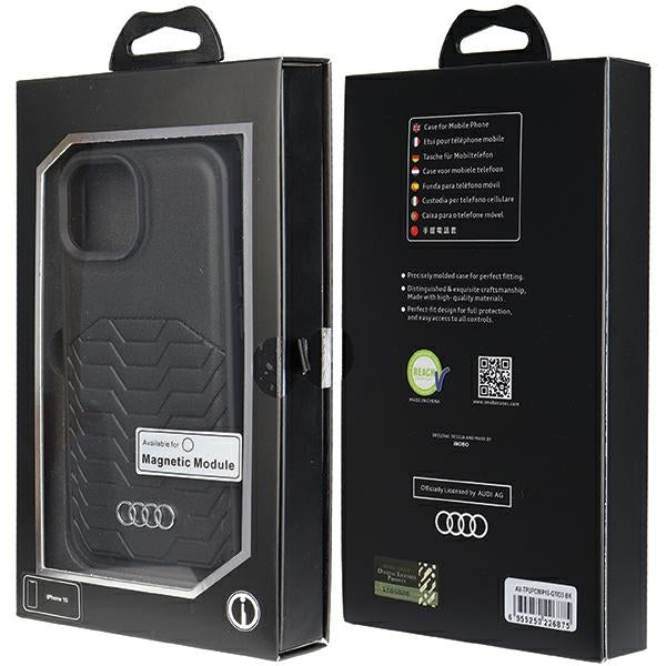 Audi Synthetic Leather Case with MagSafe for iPhone 15/14/13 - Black