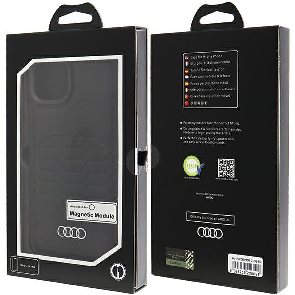 Audi Synthetic Leather Case with MagSafe for iPhone 15 Plus / 14 Plus - Black