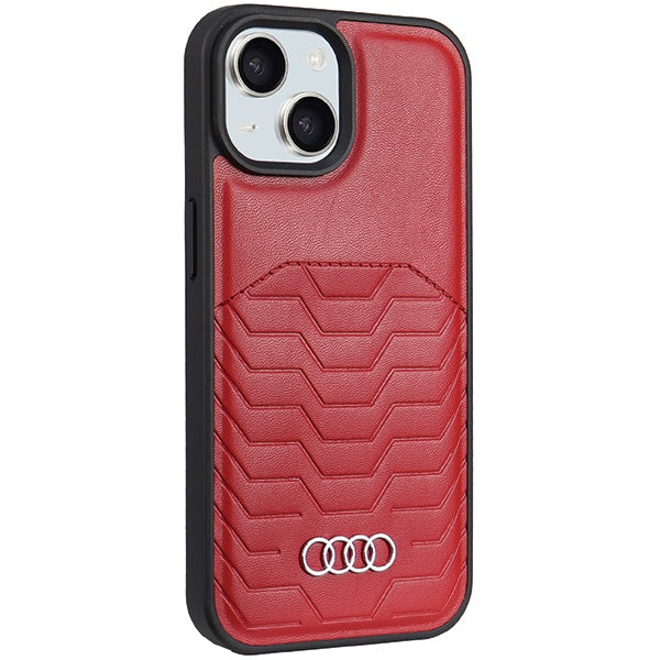 Audi Synthetic Leather Case with MagSafe for iPhone 15 Plus / 14 Plus - Red